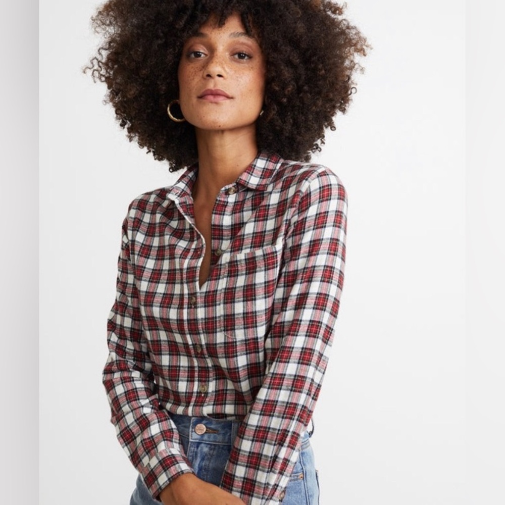FINAL SALE Marine Layer Kendall Button Down in Red Plaid NWOT